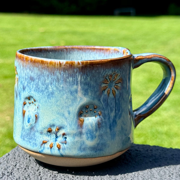 Blue-Brown textured mug