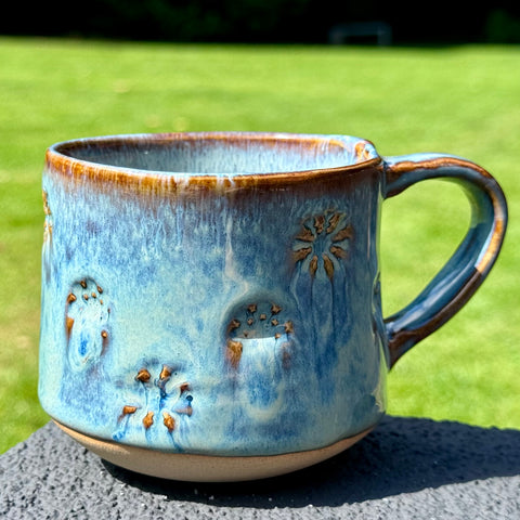 Blue-Brown textured mug