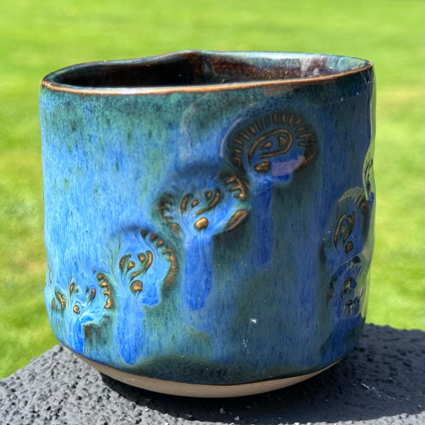 Bright Blue-Green textured mug