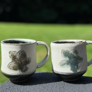 Floral textured mugs (sold as a pair)