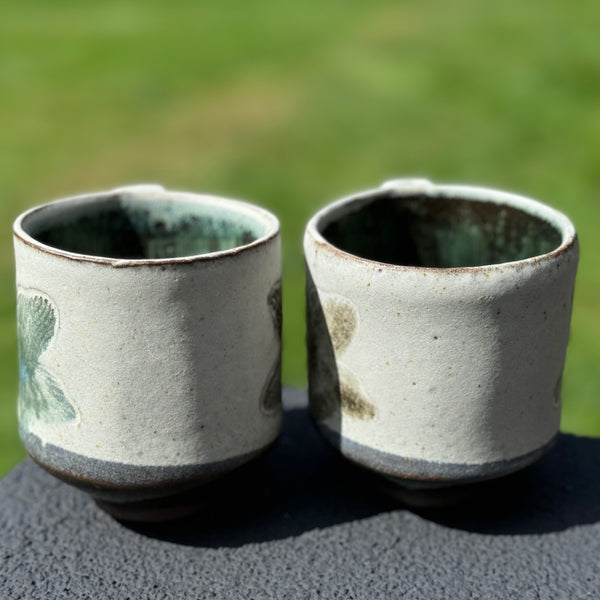 Floral textured mugs (sold as a pair)