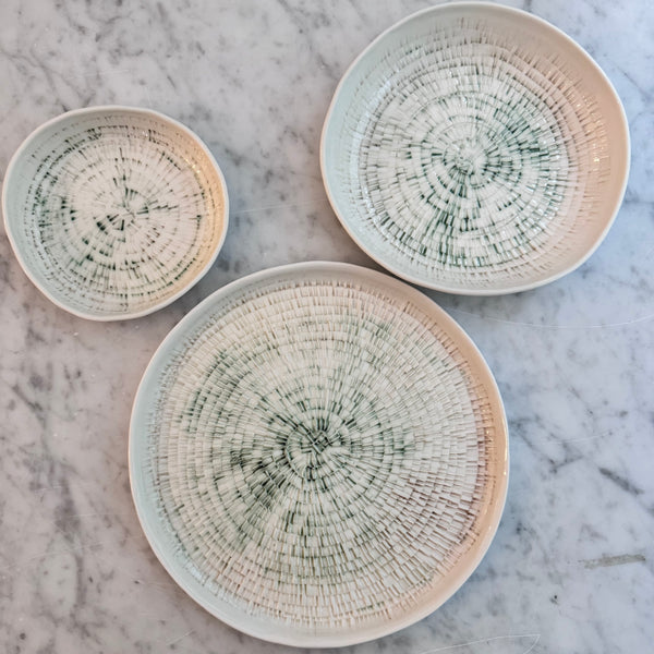 Porcelain nesting plates - Iron and copper