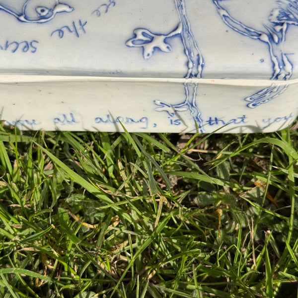 Blue and white porcelain lidded bird box