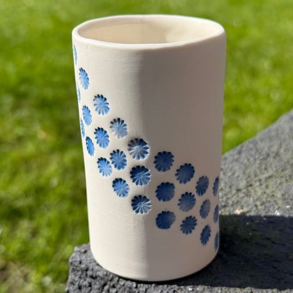 Blue and white porcelain - short vase/pen holder