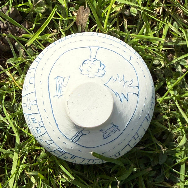 Blue porcelain small bowl (town)