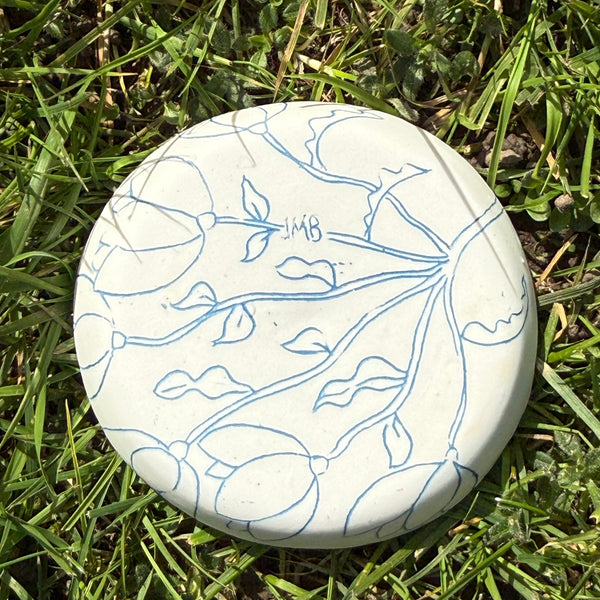 Blue porcelain sauce dish
