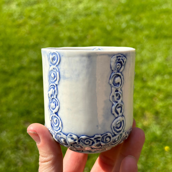 Blue small porcelain cup