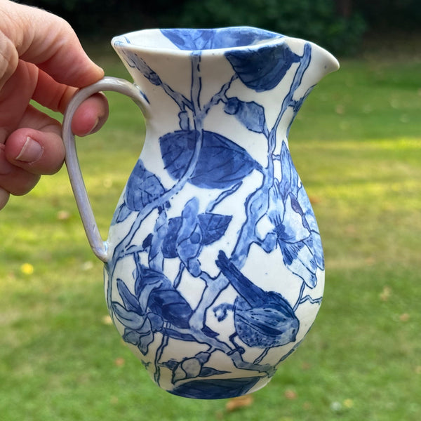 Blue porcelain jug (birds and magnolia)