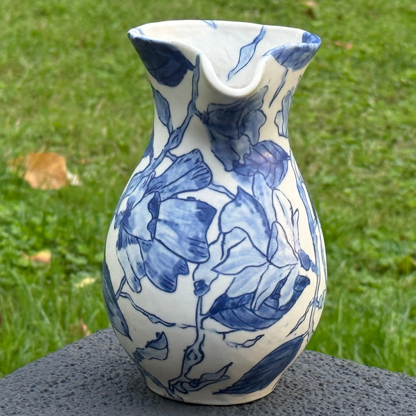 Blue porcelain jug (birds and magnolia)